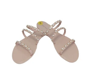 Steve Madden flache Damen-Slipper Perlendesign Hochzeit Freizeitsandale Größe 9 neu ohne Etikett - Bild 1 von 7