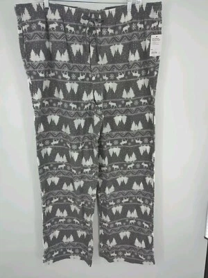 Pantalones de pijama de forro polar para hombre Sonoma 3XLT, 3XL Bolsillos altos grises para árboles de hadas/ciervos Foto 1 de 4