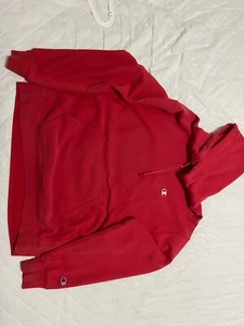 Vintage Champion Hoodie Red Size XL Reverse Weave Polyester/Cotton - Picture 1 of 5