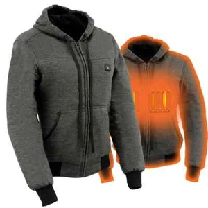 NEXGEN HEAT Women's Zipper Front Heated Hoodie **NXL2713SET - GREY - Picture 1 of 13