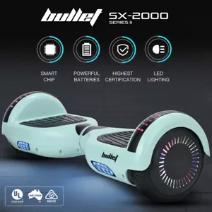 BULLET SX-2000 Hoverboard Scooter 500W Electric Self Balancing Adults Kids Green - Picture 1 of 12