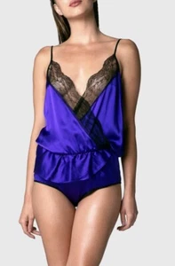 $325 Kiki de Montparnasse Le Shock Lace Teddy Bodysuit Size Large - Picture 1 of 4