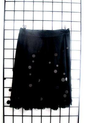 ANN TAYLOR 🌸 TALLA 8/30" CINTURA==NEGRO/LENTEJUELAS GRANDES/FALDA DE FIESTA DE NOCHE Foto 1 de 4
