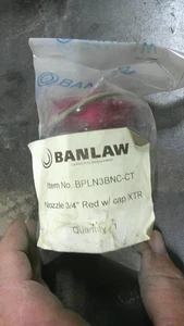 Banlaw 3/4" NPT Nozzle. BPLN3BNC-CT Banlaw Flush Face BPL Nozzle. Red - Picture 1 of 2