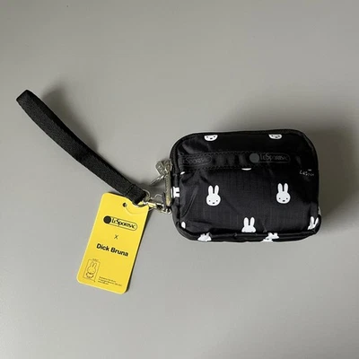 Cartera Muñequera Lesportsac Miffy Negra 3 Cremalleras Nueva con Etiquetas Foto 1 de 3
