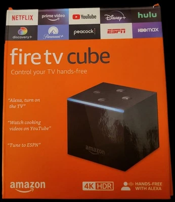Fire TV Cube 2nd Gen Streaming Media Player w/ Alexa Voice Remote, Reset, tested - Image 1 of 4