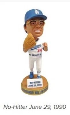 2012 Fernando Valenzuela #34 Bobblehead - Los Angeles Dodgers SGA – NIB - Image 1 of 4