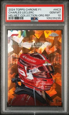 2024 TOPPS CHROME FORMULA 1 HELMET COLLECTION #HC3 CHARLES LECLERC 7/25 PSA 10 - Image 1 of 2