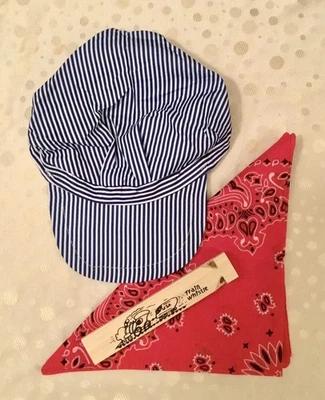 Conjunto de Vestir Conductor de Tren: Sombrero, Silbato, Bandana - Disfraz de Halloween - NUEVO Foto 1 de 4