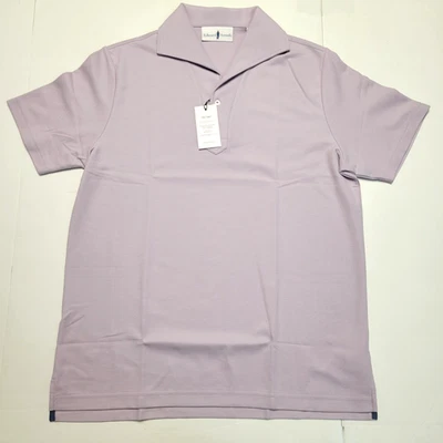 $189 Nueva Camisa Polo EDWARD ARMAH Piqué 1 Botón Para Hombre GRANDE L Lila 100% ALGODÓN Foto 1 de 4