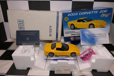 Corvette Z06 amarillo Millennium Franklin Mint 2003 techo rígido número 9439/9900 Foto 1 de 4