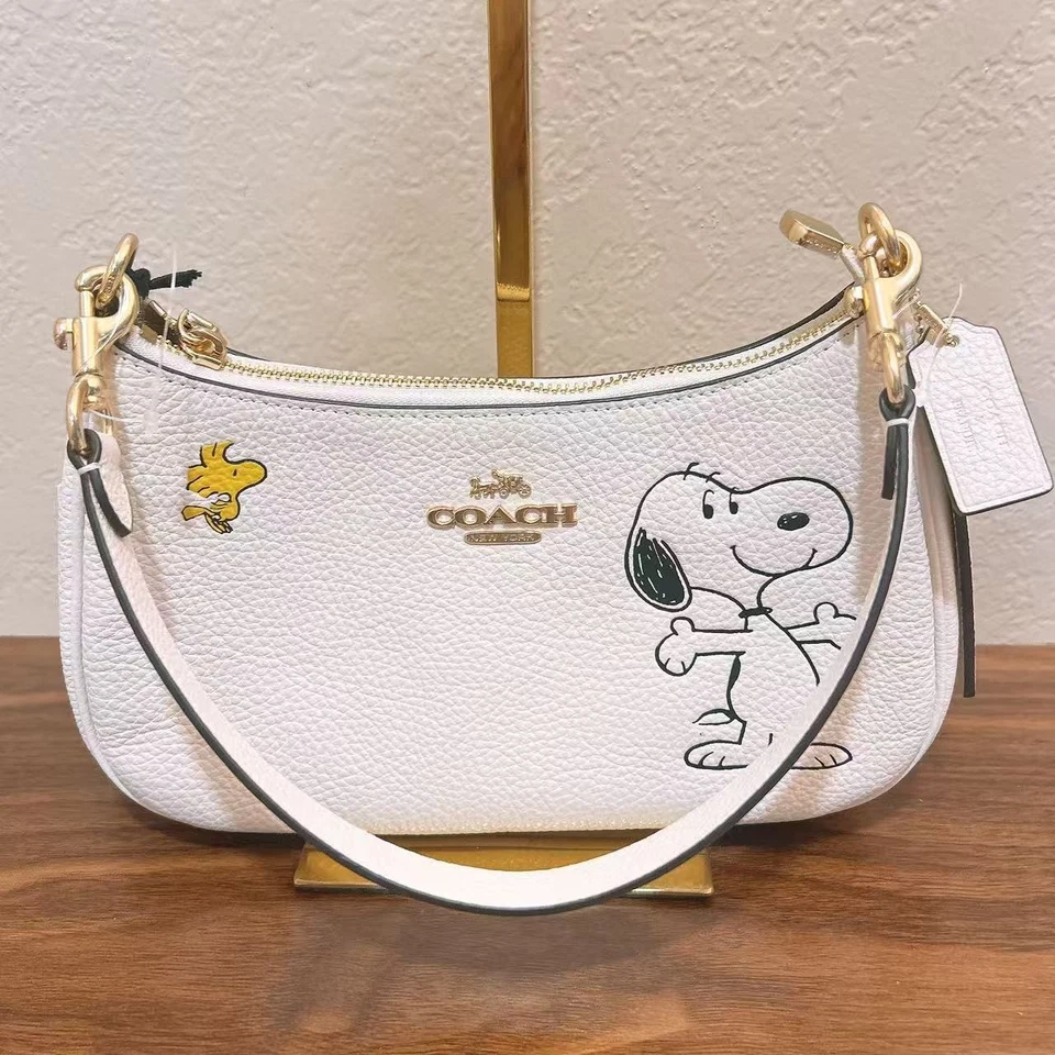 COACH x PEANUTS Teri Shoulder Bag Snoopy Chalk Multi CBJ76 Outlet From JAPAN