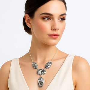 Collar Joyería Piedra Pinolita Natural Plata de Ley 925 N-1013 - Imagen 1 de 6