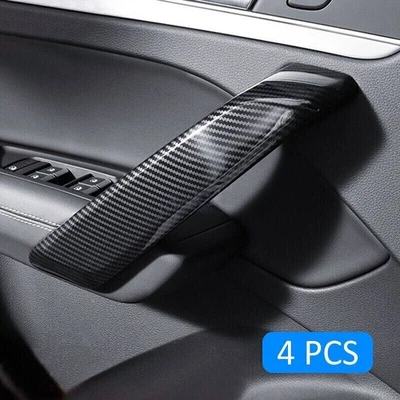 Carbon Fiber Interior Door Handle Cover Trim For 2018-2022 Audi Q5 Sportback SQ5 - Imagem 1 de 4