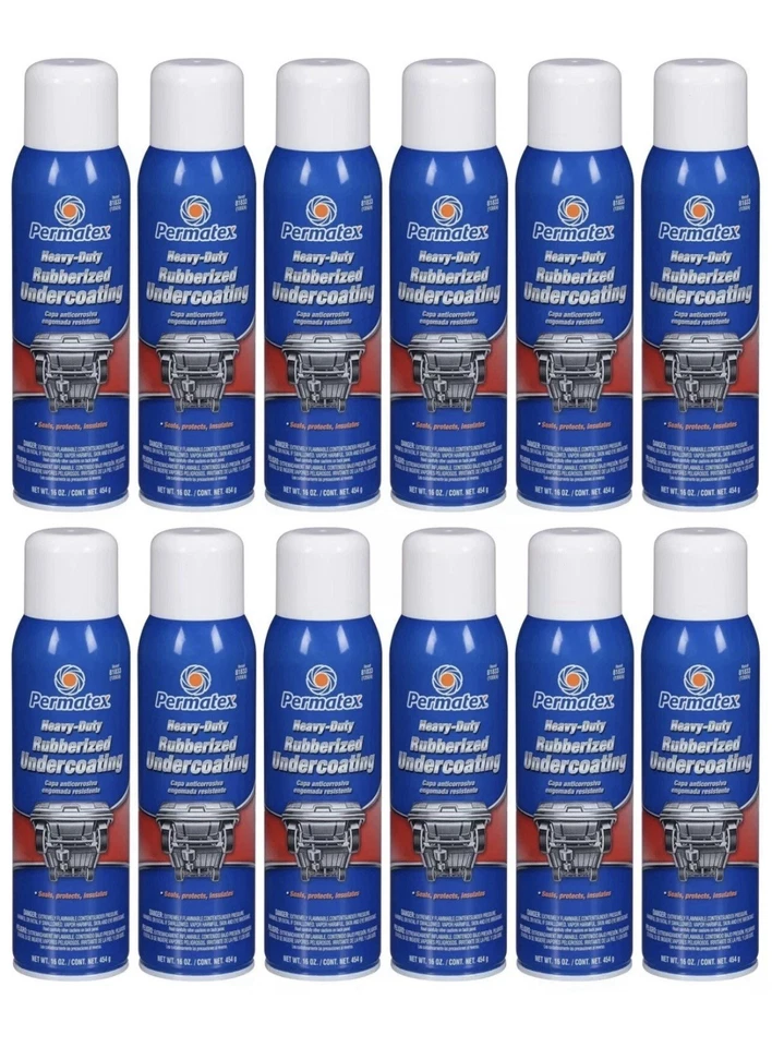 Permatex 81833 Heavy Duty Rubberized Undercoating Aerosol Can 16oz, 12 Pack - Image 1 of 1