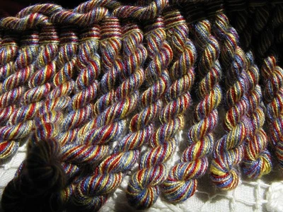 6 Yards Conso Sewing Trim - 3" Bullion Fringe Red Gold Blue - Image 1 of 4