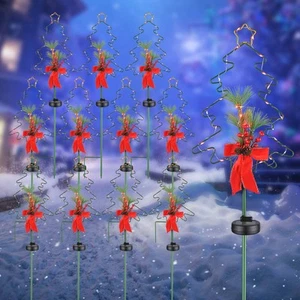 Solar Red Berries Tree Stake Lights Xmas Solar Pathway Light Garden Yard 12Pcs - Picture 1 of 9