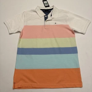 Tommy Hilfiger Polo Short-Sleeve Bold Striped Shirt Boys Size Large 16/18 NWT - Picture 1 of 12