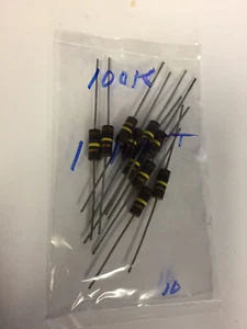 100K  1 WATT CARBON COMPOSITION RESISTORS 10 PCS NOS - Picture 1 of 1