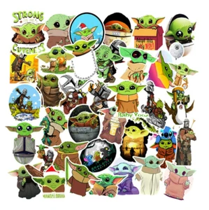 50 x Grogu Stickers | Books Laptop Tablet Party Bags Water Bottle - FREE POSTAGE - Picture 1 of 21