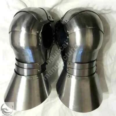 Guanteletes góticos medievales cruzados caballero armadura guantes forjados a mano Foto 1 de 4