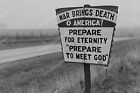 Préparez-vous à rencontrer God War panneau routier 4x6 réimpression d'une ancienne photo