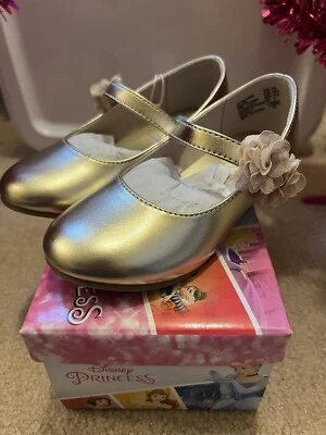 Disney Princesa Niñas Niño Vestido Plano Dorado Belle Cenicienta Tallas EE. UU. 5-11.5 Foto 1 de 4