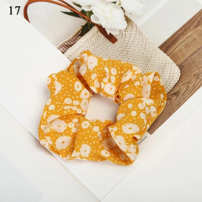 1Pc Floral Hair Ring Scrunchies Hair Tie Elastic Ponytail Hair Rope Rubber Bands - Image 1 of 4