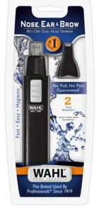 Wahl trimmer a batteria a doppia testa bagnato/asciutto orecchio, naso e sopracciglia.  - Foto 1 di 8