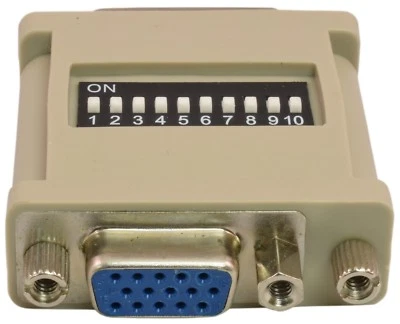 PTC Beige MAC to VGA Adapter with 10 DIP Switches (DB15 Male to HD15 Female) - Image 1 of 3