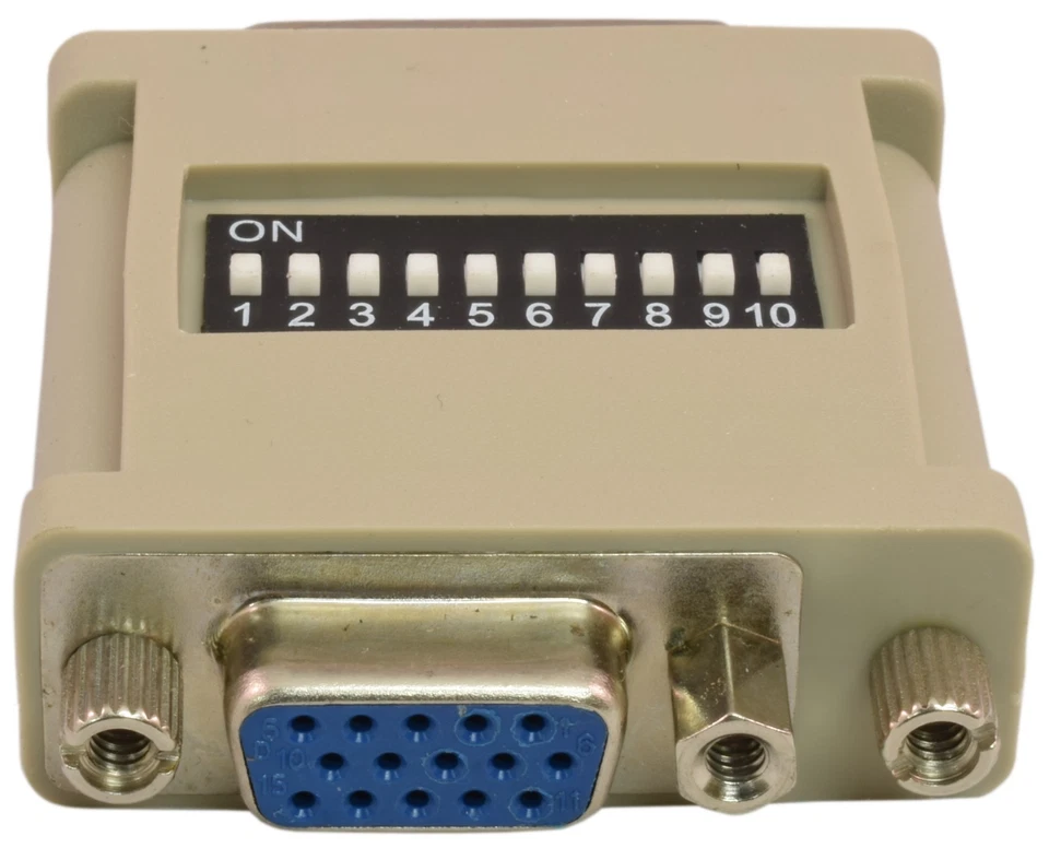 PTC Beige MAC to VGA Adapter with 10 DIP Switches (DB15 Male to HD15 Female) - Image 1 of 3