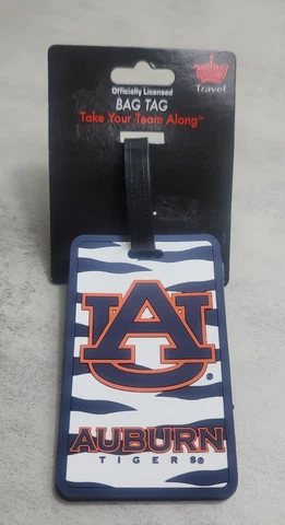 AUBURN TIGERS LUGGAGE TAG TRAVEL CLAIM OFFICIALLY LICENSED AMINCO FOOTBALL NEW Cover