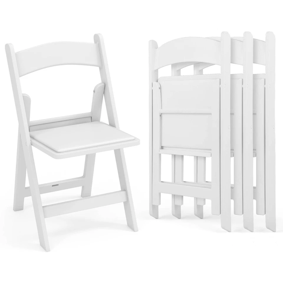 4 Pack Resin Folding Chairs w/ 550KG Static Load and Outside Chairs for Home - image 1 of 4