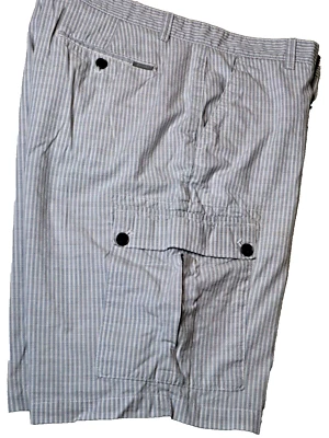 Мужские шорты Calvin Klein Cargo 36 в синюю белую полоску Train Conductor в клетку хлопок - Изображение 1 из 4