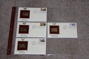 WWII 50th Anniversary 6/6/1994 four FDC Golden Replicas PCS US Commemoratives - Picture 1 of 2