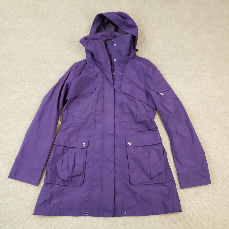 Chaqueta Cole Haan Mujer Mediana Púrpura Cremallera Completa Bolsillos con Capucha Ligera Informal Foto 1 de 4