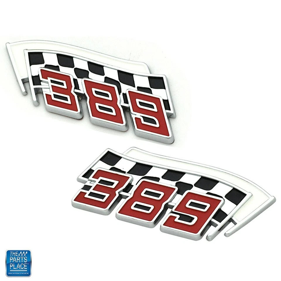 1959-75 All Pontiac Cars Pontiac 389 Flags Fender Emblems Pair - Image 1 of 1