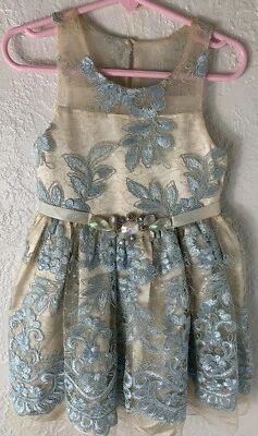 Bonnie Jean девочек 3T весна лето кружева серый цветок карнавальный костюм - Изображение 1 из 4