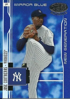 2003 Leaf Certified Materials Mirror Blue Jose Contreras 220 Yankees 13/50 - Image 1 of 2