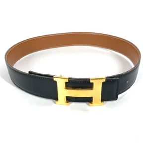 HERMES H belt Constance reversible belt Calf leather Black x Leather - Picture 1 of 10