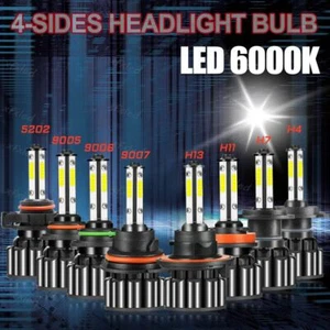 50Pairs 9005 9006 5202 H4 H7 H11 H13 9007 4Sides LED Headlight Bulb 6000K White - Picture 1 of 11