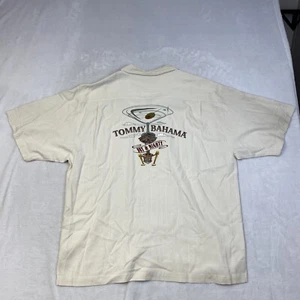 Tommy Bahama Hemd Herren XL beige 100% Seide bestickt Dry and Mighty Martini - Bild 1 von 8