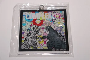 Takashi Murakami Godzilla klarer Schlüsselanhänger Regenbogen Blumen Complexcon 4,5" quadratisch - Bild 1 von 5