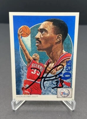 Tarjeta firmada autografiada por Hersey Hawkins Philadelphia 76ers Supersonics con certificado de autenticidad Foto 1 de 4
