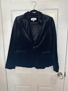 Calvin Klein Black Velvet Blazer size 10P NWT - Picture 1 of 3