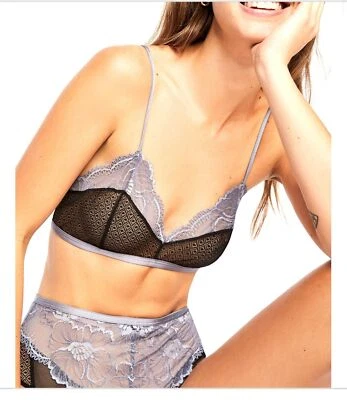 Женский бюстгальтер Olivia Free People — размер XS — стильный двухцветный черный фиолетовый сексуальный - Изображение 1 из 4