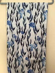Table runner 72” Blueberries Blue White Lined Fruit Blueberry Bush Leaf - Picture 1 of 8