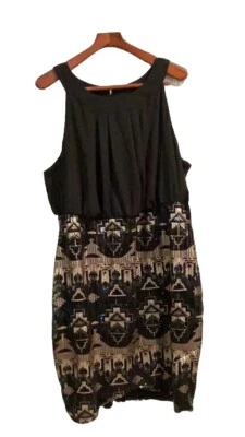 Vestido Trixxi Niña Lentejuelas Sin Mangas 24W Nuevo con Etiquetas $109 Foto 1 de 4