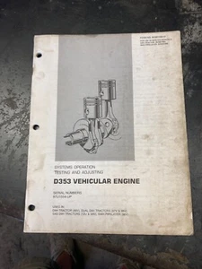 CATERPILLAR CAT D353 ENGINE TRACTOR TESTING ADJUSTING SERVICE MANUAL - Picture 1 of 1