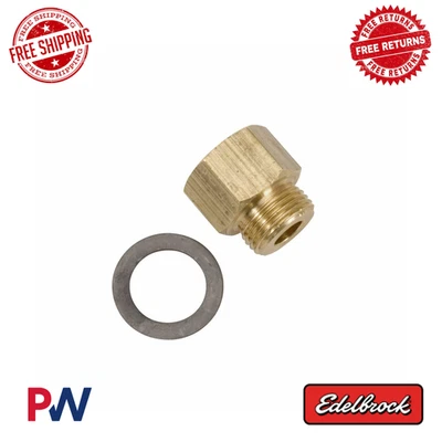 Edelbrock Inverted Flare Fuel Hose Fitting Brass 8090 - Image 1 of 2